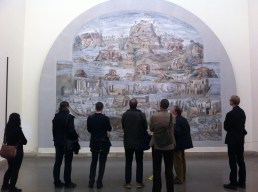 Analyysia ja tulkintoja Palestrinan arkeologisen museon "Niilin mosaiikkien" edessä Palazzo Colonna-Barberinissa.